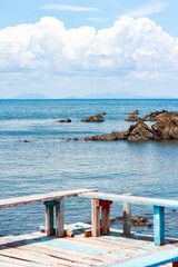 wooden bridge over the sea