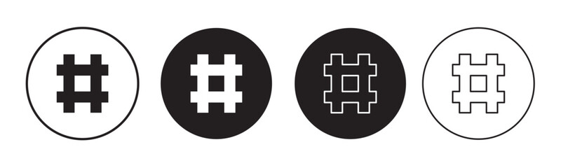 Hashtags icon vector, hashtag sign and symbol isolated on white background, black hashtag icon.vector illustration.