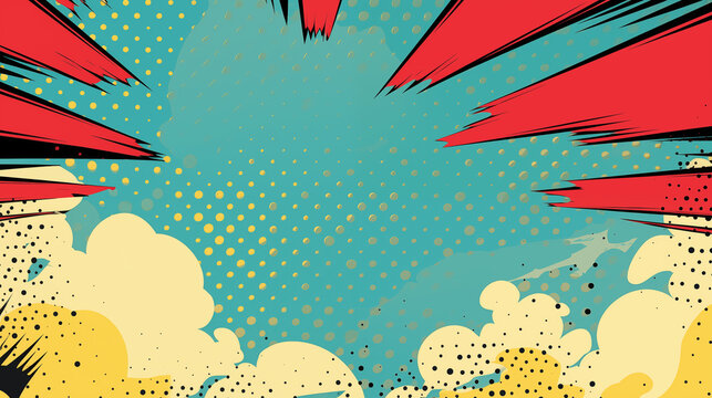  a comic book style background image of an explosion or burst shape