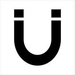 Magnet single line icon on isolated white and white background. High quality editable strokes for mobile apps, web designs, websites, online stores, etc.