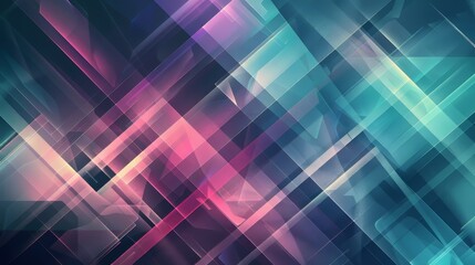 Abstract Geometric Pattern With Blue and Pink Overlays