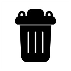Trash vector icon, reuse symbol. Black style sign for mobile concept and web design