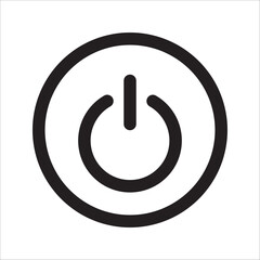 power off switch, line web or mobile interface vector icon. Isolated on white background. Sign for your web site design, logo, app, UI.