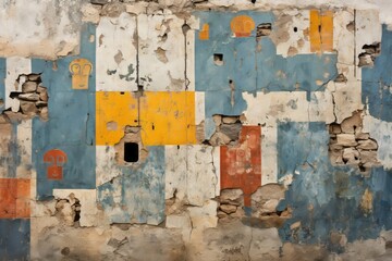 an old wall with peeling paint and peeling paint