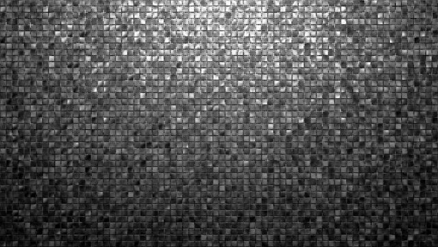 Wand aus glitzernden Metallkacheln