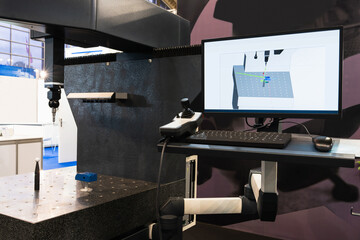 Infrared sensor for measuring parts. Quality evaluation on a modern factory.