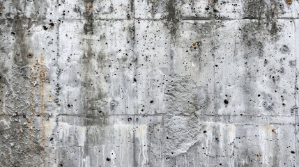 Weathered textured surface of a dull grey concrete wall
