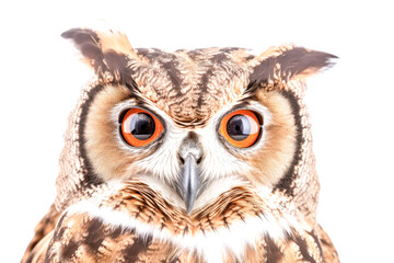 Naklejka premium A close up of an owl's face with its eyes open