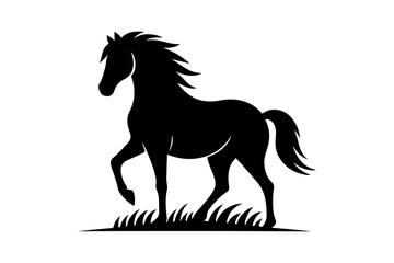 Horse silhouette vector art illustration