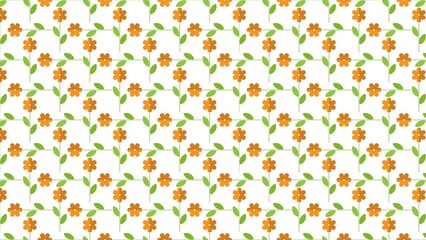 Image of a flower pattern lined up on a white background.
