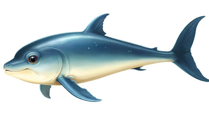 Illustration of a Blue and White Fish