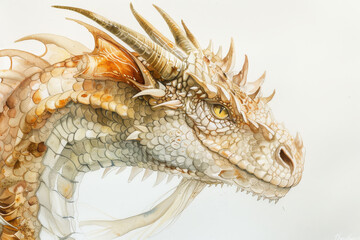 Obraz premium A dragon with a golden head and orange tail