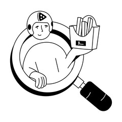 Food Delivery Hand Drawn Mini Illustrations