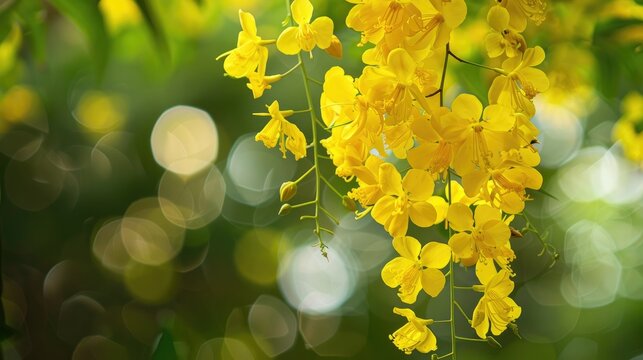 Golden Shower flowers also known as Kanikonna in Kerala are yellow blooms of Cassia fistula