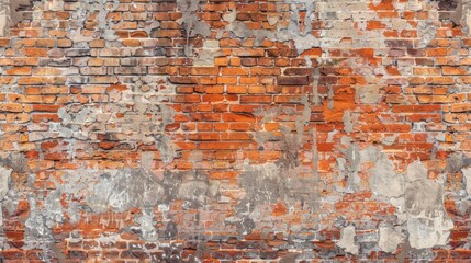 Aged orange brick wall backdrop