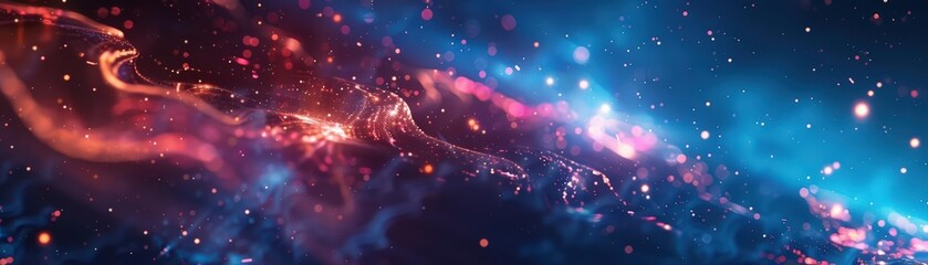 Fototapeta premium Space themes represented through abstract 3D models and celestial patterns