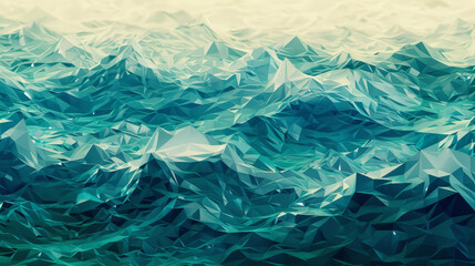 Obraz premium A blue ocean with a lot of waves and a lot of white space