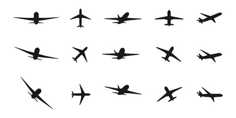 plane or airplane icon set. vector illustration isolated on white background.