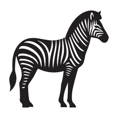 Zebra silhouette vector art illustration