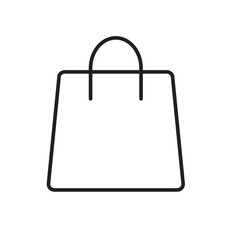 Shopping bag icon set. Outline bag symbol. Shopping illustration. Package icon in line. Shop bag in outline. Stock vector illustration.