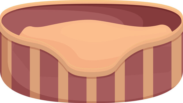 Empty striped pet bed providing comfortable sleeping place for cat or dog