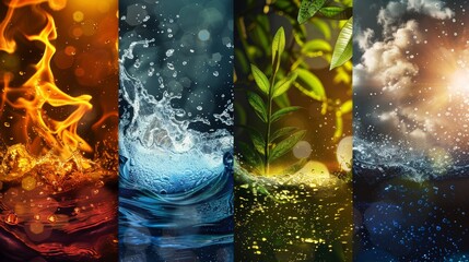 Capturing nature s five elements  air, water, fire, earth, and space in high quality imagery