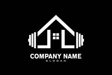 home fitness logo, stay house health fit symbol icon design
