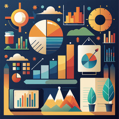 Financial report with charts and graphs