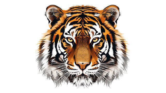 Danger tiger and tiger face danger mood of wild and jungle and forest animal of the tiger