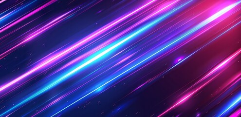 A background of blue and purple light rays, creating an atmosphere reminiscent of the universe with streaks moving fast in all directions