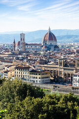 Fototapeta premium Florence, Italy-April 19, 2024: Panoramic View of Florence Skyline
