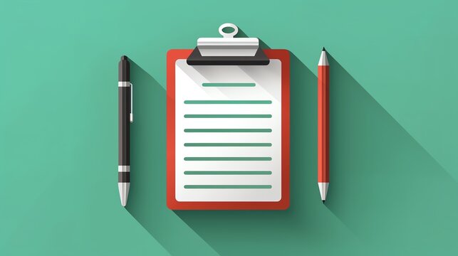 A clean and modern clipboard icon on a solid green background