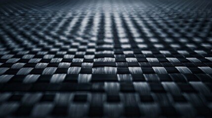 Obraz premium Close-up of carbon fiber texture, front view, intricate weave pattern, advanced tone, Monochromatic 