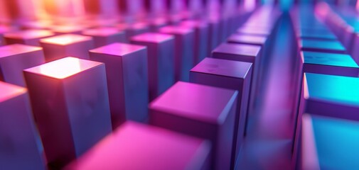 Obraz premium Close-up of domino effect, front view, cascading sequence, techbology tone 