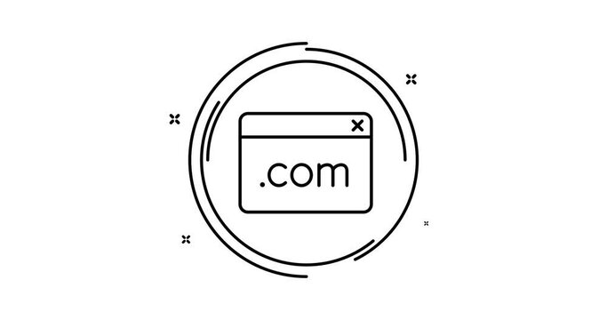 Web site domain 2d animated outline icon. Web site domain rotation appearance 4k motion design animation for web, mobile and ui design