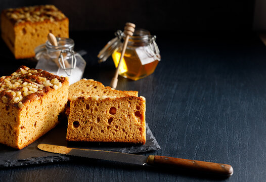 Homemade gingerbread.
