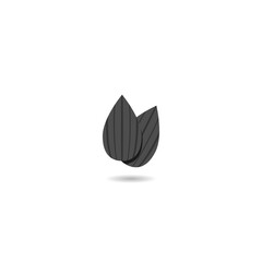 Almond simple icon with shadow