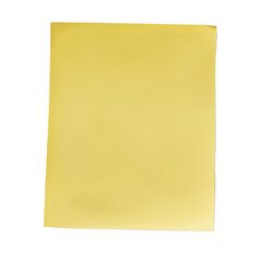 Realistic sticky note Yellow paper Message on notepaper Reminder Vertically isolated on transparent background PNG