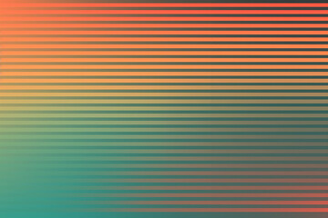 Obraz premium fond abstrait dégradé de lignes colorées horizontales en nuances de vert, orange et rouge - style graphique avec espace négatif copyspace