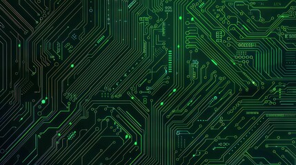 Abstract Green Circuit Board Pattern