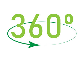 Icono de 360 grados de fotografía o vídeo