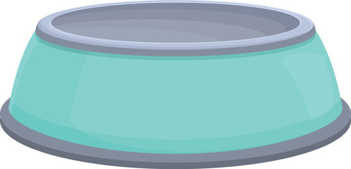 Empty green pet bowl is waiting for a dog or a cat to come and eat