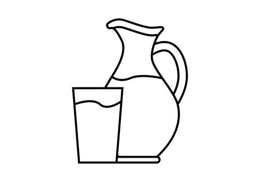 Icono negro de una jarra con un vaso