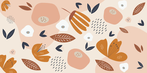 Hand drawn soft earth tones background