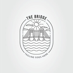 bridge construction with tower for transportation logo vector illustration design