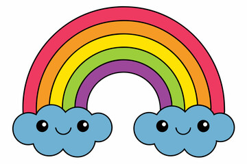 Boho Rainbow Clipart Stock Vector illustration