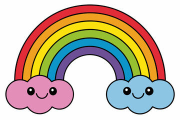 Boho Rainbow Clipart Stock Vector illustration