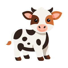 illustration of a baby cow on white