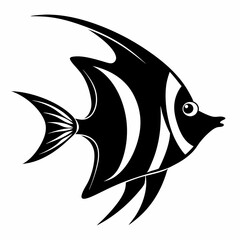 Angelfish silhouette vector illustration