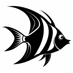 Angelfish silhouette vector illustration